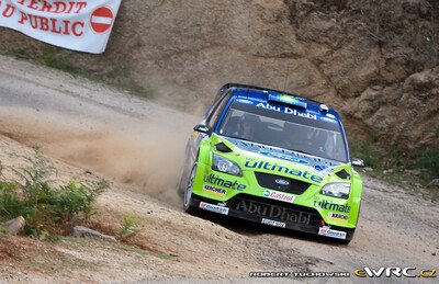 Marcus Grönholm - Timo Rautiainen
51º Tour de Corse - Rallye de France 2007. Ford Focus RS WRC '07 (EU07 SSX). Clasificado 2º.
BP Ford World Rally Team

Del 12 al 14 de Octubre, Ajaccio.
Superficie: asfalto.

El Rally constaba de 3 etapas con un total de 1099.10 km de los que 359.32 km divididos en 16 tramos, eran cronometrados.

Tomaron la salida 74 equipos, finalizaron 57.

© Robert Tuchowski
@@
Palabras clave: Ford;Focus;WRC;Corse;Corcega;2007