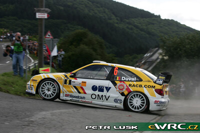 François Duval - Patrick Pivato
26º ADAC Rallye Deutschland 2007. Citroën Xsara WRC (100 DZF 78). Clasificado 2º.
OMV Kronos Citroën WRT

Del 17 al 19 de Agosto, Trier.
Superficie: asfalto.

El Rally constaba de 3 etapas con un total de 1227.04 km de los que 356.27 km divididos en 19 tramos, eran cronometrados.

Tomaron la salida 102 equipos, finalizaron 88.

© Petr Lusk
@@
Palabras clave: Citroen;Xsara;WRC;Alemania;2007