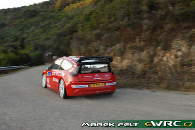 Dani Sordo - Marc Marti
51º Tour de Corse - Rallye de France 2007. Citroën C4 WRC (738 DYN 78). Clasificado 3º.
Citroën Total WRT

Del 12 al 14 de Octubre, Ajaccio.
Superficie: asfalto.

El Rally constaba de 3 etapas con un total de 1099.10 km de los que 359.32 km divididos en 16 tramos, eran cronometrados.

Tomaron la salida 74 equipos, finalizaron 57.

© Marek Felt
@
Palabras clave: Citroen;WRC;Corse;Corcega;2007
