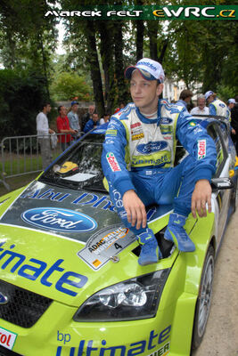 Mikko Hirvonen - Jarmo Lehtinen
26º ADAC Rallye Deutschland 2007. Ford Focus RS WRC '07 (EO56 TZR). Clasificado 3º.
BP Ford World Rally Team

Del 17 al 19 de Agosto, Trier.
Superficie: asfalto.

El Rally constaba de 3 etapas con un total de 1227.04 km de los que 356.27 km divididos en 19 tramos, eran cronometrados.

Tomaron la salida 102 equipos, finalizaron 88.

© Marek Felt
@@
Palabras clave: Ford;Focus;WRC;Alemania;2007