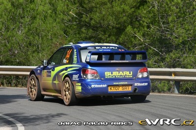 Xavier Pons - Xavier Amigo
43º Rally RACC Catalunya - Costa Daurada 2007. Subaru Impreza S12B WRC '07 (KT07 SRT). Clasificado 9º.
Subaru World Rally Team

Del 5 al 7 de Octubre, Salou, Tarragona, Catalunya, España.
Superficie: asfalto.

El Rally tenia un total de 1359.96 km de los que 352.87 km divididos en 18 tramos, eran especiales.

Se inscribieron 84 equipos, tomaron la salida 81, finalizaron 65.

© Jaime Palau-Ribes
@@
Palabras clave: Xavier_Pons;Subaru;Impreza;WRC;Catalunya;Costa_Daurada;RACC;España;Spain;2007