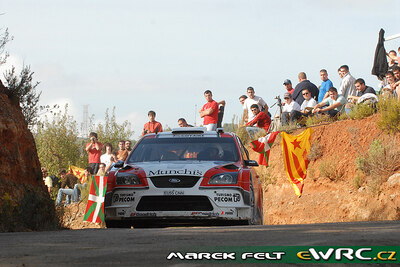 Federico Villagra - Jorge Perez Companc
43º Rally RACC Catalunya - Costa Daurada 2007. Ford Focus RS WRC '06 (EU55 CNN). Clasificado 13º.
Munchi's Ford WRT

Del 5 al 7 de Octubre, Salou, Tarragona, Catalunya, España.
Superficie: asfalto.

El Rally tenia un total de 1359.96 km de los que 352.87 km divididos en 18 tramos, eran especiales.

Se inscribieron 84 equipos, tomaron la salida 81, finalizaron 65.

© Marek Felt
@@
Palabras clave: Ford;Focus;WRC;Catalunya;Costa_Daurada;RACC;España;Spain;2007