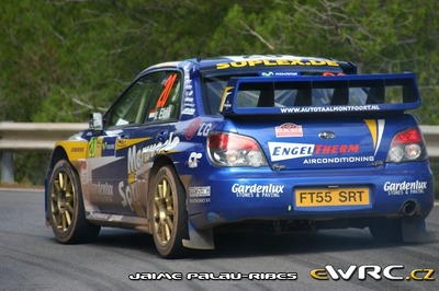 Mark van Eldik - Michel Groenewoud
43º Rally RACC Catalunya - Costa Daurada 2007. Subaru Impreza S12 WRC '06 (FT55 SRT). Abandonó por avería mecánica en SS18 Colldejou 2 de 26.51 km.

Del 5 al 7 de Octubre, Salou, Tarragona, Catalunya, España.
Superficie: asfalto.

El Rally tenia un total de 1359.96 km de los que 352.87 km divididos en 18 tramos, eran especiales.

Se inscribieron 84 equipos, tomaron la salida 81, finalizaron 65.

© Jaime-Palau Ribes
@@
Palabras clave: Subaru;Impreza;WRC;Catalunya;Costa_Daurada;RACC;España;Spain;2007