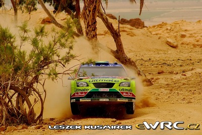 Mikko Hirvonen - Jarmo Lehtinen
1º Jordan Rally 2008. Ford Focus RS WRC '07 (EU07 SSZ). Clasificado 1º.
BP Ford Abu Dhabi WRT

Del 24 al 27 de Abril.
Superficie: tierra.

El Rally constaba de 3 etapas con un total de 983.44 km de los que 359.26 km divididos en 22 tramos, eran cronometrados.

Tomaron la salida 54 equipos, finalizaron 33.

© Leszek Kusmirek
@
Palabras clave: Ford;Focus;WRC;Jordania;2008