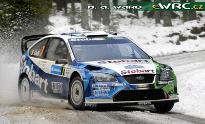 Gianluigi Galli - Giovanni Bernacchini
57º Uddeholm Swedish Rally 2008. Ford Focus RS WRC '07 (EJ56 FXA). Clasificado 3º.
Stobart VK Ford Rally Team

Del 8 al 10 de Febrero, Karlstad.
Superficie: nieve - hielo.

El Rally tenia un total de 1408.94 km de los que 340.24 km divididos en 3 etapas y 20 tramos eran cronometrados.

Tomaron la salida 61 equipos, finalizaron 49.

© Benjamin A. Ward
@
Palabras clave: Ford;Focus;WRC;Suecia;2008;Nieve