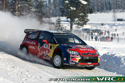 Sébastien Loeb - Daniel Elena
Rally Norway 2009. Citroën C4 WRC (459 EMX 78). Clasificado 1º.
Citroën Total WRT

Del 12 al 15 de Febrero, Hamar.
Superficie: nieve - hielo.

El Rally tenia un total de 1230.15 km de los que 360.90 km divididos en 3 etapas y 23 tramos eran cronometrados.

Tomaron la salida 42 equipos, finalizaron 34.

© Petr Sagner
@@
Palabras clave: Sebastien_Loeb;Citroen;WRC;Noruega;2009