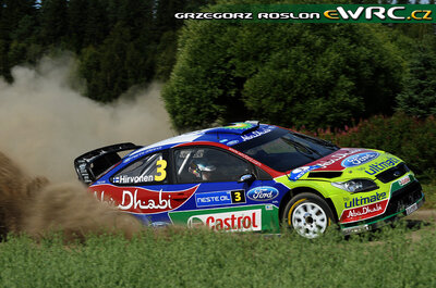 Mikko Hirvonen - Jarmo Lehtinen
59º Neste Oil Rally Finland 2009. Ford Focus RS WRC '09 (EJ-1597). Clasificado 1º.
BP Ford Abu Dhabi WRT

Del 30 de Julio al 2 de Agosto, Jyväskylä, Finlandia.
Superficie: tierra.

El Rally tenía un total de 1449.61 km de los que 345 Km divididos en 23 tramos eran especiales.

Tomaron la salida 90 equipos, finalizaron 60.

© Greg Roslon
@
Palabras clave: ;Ford;Focus;WRC;Finlandia;2009