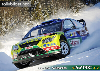 Mikko Hirvonen - Jarmo Lehtinen
Rally Norway 2009. Ford Focus RS WRC '08 (PX08 AXB). Clasificado 2º.
BP Ford Abu Dhabi WRT

Del 12 al 15 de Febrero, Hamar.
Superficie: nieve - hielo.

El Rally tenia un total de 1230.15 km de los que 360.90 km divididos en 3 etapas y 23 tramos eran cronometrados.

Tomaron la salida 42 equipos, finalizaron 34.

© Benjamin A. Ward
@
Palabras clave: ;Ford;Focus;WRC;Noruega;2009;Nieve