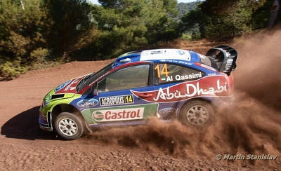 Khalid  Al-Qassimi - Michael Orr
56º Acropolis Rally of Greece 2009. Ford Focus RS WRC 08 (EU07 SSZ). Clasificado 6º.

Del 11 al 14 de Junio, Loutraki, Grecia.
Superficie: tierra.

El Rally tenia un total de 1178.17 Km de los que 371.02 Km divididos en 17 tramos eran especiales (2 de ellas fueron canceladas SS3 Evangelistria de 21.03 Km y SS16 Loutraki 2 de 8.98 Km).

Se inscribieron 47 equipos, tomaron la salida 45, finalizaron 33.

© Martin Stanislav
@
Palabras clave: Ford;Focus;Acropolis;Grecia;2009