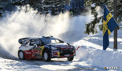 Sébastien Ogier - Julien Ingrassia
59º Rally Sweden 2011. Citroën DS3 WRC (BF-911-XB). Clasificado 4º.
Citroën Total WRT

Del 10 al 13 de Febrero, Karlstad.
Superficie: nieve - hielo.

El Rally constaba de 3 etapas con un total de 2059.89 km de los que 351.24 km divididos en 22 tramos eran cronometrados.

Tomaron la salida 45 equipos, finalizaron 34.

© Petr Sagner

Palabras clave: Citroen;WRC;Suecia;2011