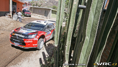 Petter Solberg - Chris Patterson
8º Rally Guanajuato Mexico 2011. Citroën DS3 WRC (BH-528-BM). Clasificado 4º.
Petter Solberg WRT

Del 3 al 6 de Marzo, León.
Superficie: tierra.

El Rally constaba de 3 etapas con un total de 1031.3 km de los que 365.34 km divididos en 22 tramos eran cronometrados.

Tomaron la salida 24 equipos, finalizaron 17.

© Petr Lusk

Palabras clave: Citroen;WRC;Mexico;2011