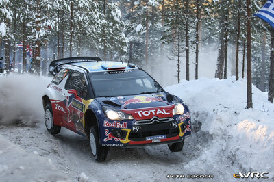 Sébastien Loeb - Daniel Elena
59º Rally Sweden 2011. Citroën DS3 WRC (BF-735-XB). Clasificado 6º.
Citroën Total WRT

Del 10 al 13 de Febrero, Karlstad.
Superficie: nieve - hielo.

El Rally constaba de 3 etapas con un total de 2059.89 km de los que 351.24 km divididos en 22 tramos eran cronometrados.

Tomaron la salida 45 equipos, finalizaron 34.

© Petr Sagner

Palabras clave: Citroen;Suecia;2011