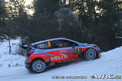 Dani Sordo - Marc Martí
83º Rallye Automobile Monte-Carlo 2015. Hyundai i20 WRC (ALZ WR 47). Clasificado 6º.
Hyundai Motorsport

Del 21 al 25 de Enero, Gap - Monaco.
Superficie: asfalto - nieve.

El Rallye constaba de 4 etapas con un total de 1383.15 km de los que 355.48 km divididos en 15 tramos eran cronometrados.

Tomaron la salida 94 equipos, finalizaron 78.

© Denis Baudron

Palabras clave: Hyundai;Montecarlo;2015