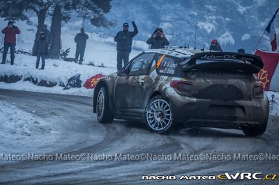 Sébastien Loeb - Daniel Elena
83º Rallye Automobile Monte-Carlo 2015. Citroën DS3 WRC (BK-317-DW). Clasificado 8º.
Citroën Total Abu Dhabi WRT

Del 21 al 25 de Enero, Gap - Monaco.
Superficie: asfalto - nieve.

El Rallye constaba de 4 etapas con un total de 1383.15 km de los que 355.48 km divididos en 15 tramos eran cronometrados.

Tomaron la salida 94 equipos, finalizaron 78.

© Nacho Mateo

Palabras clave: Citroen;DS3;WRC;Montecarlo;2015