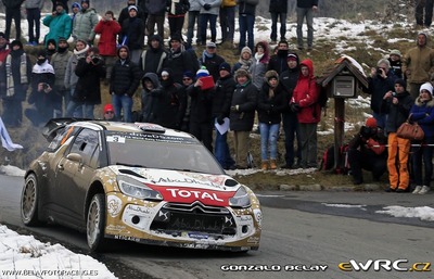 Kris Meeke - Paul Nagle
83º Rallye Automobile Monte-Carlo 2015. Citroën DS3 WRC (CA-975-ZW). Clasificado 10º.
Citroën Total Abu Dhabi WRT

Del 21 al 25 de Enero, Gap - Monaco.
Superficie: asfalto - nieve.

El Rallye constaba de 4 etapas con un total de 1383.15 km de los que 355.48 km divididos en 15 tramos eran cronometrados.

Tomaron la salida 94 equipos, finalizaron 78.

© Gonzalo Belay

Palabras clave: Citroen;WRC;Montecarlo;2015