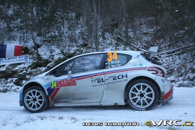 Craig Breen - Scott Martin
83º Rallye Automobile Monte-Carlo 2015. Peugeot 208 T16 (DC-140-WT). Clasificado 13º.
Saintéloc Junior Team

Del 21 al 25 de Enero, Gap - Monaco.
Superficie: asfalto - nieve.

El Rallye constaba de 4 etapas con un total de 1383.15 km de los que 355.48 km divididos en 15 tramos eran cronometrados.

Tomaron la salida 94 equipos, finalizaron 78.

© Denis Baudron

Palabras clave: Peugeot;Montecarlo;2015