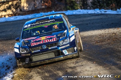 Sébastien Ogier - Julien Ingrassia
84º Rallye Automobile de Montecarlo 2016. Volkswagen Polo R WRC (WOB VW 528). Clasificado 1º.
Volkswagen Motorsport

Del 18 al 21 de Enero, Gap - Monaco.
Superficie: asfalto - nieve.

El Rallye constaba de 4 etapas con un total de 11411.85 km de los que 382.65 km divididos en 15 tramos eran cronometrados, (2 de ellos fueron cancelados SS1 Entrevaux - Val-de-Chalvagne - Ubraye de 21,25 km y SS16 Lucéram - Col St-Roch 2 de 5,5 km).

Tomaron la salida 73 equipos, finalizaron 54.

© Attila Sbazo

Palabras clave: Volkswagen;Polo;WRC;Montecarlo;2016
