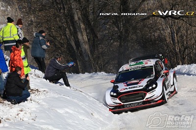 Elfyn Evans - Daniel Barritt
85º Rallye Automobile de Montecarlo 2017. Ford Fiesta WRC (PX66 DVT). Clasificado 6º.
M-Sport World Rally Team

Del 18 al 21 de Enero, Gap - Monaco.
Superficie: asfalto - nieve.

El Rallye constaba de 4 etapas con un total de 11411.85 km de los que 382.65 km divididos en 15 tramos eran cronometrados, (2 de ellos fueron cancelados SS1 Entrevaux - Val-de-Chalvagne - Ubraye de 21,25 km y SS16 Lucéram - Col St-Roch 2 de 5,5 km).

Tomaron la salida 73 equipos, finalizaron 54.

© Rafal Roguski

Palabras clave: Ford;Fiesta;WRC;Montecarlo;2017