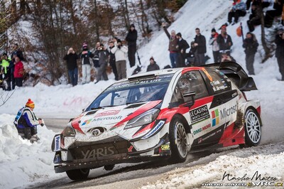 Ott Tänak - Martin Järveoja
86º Rallye Automobile Monte-Carlo 2018. Toyota Yaris WRC (A-6119). Clasificado 2º.
Toyota Gazoo Racing WRT

Del 24 al 28 de Enero, Gap - Monaco.
Superficie: asfalto - nieve.

El Rallye constaba de 4 etapas con un total de 1642.4 km de los que 388.59 km divididos en 15 tramos eran cronometrados.

Tomaron la salida 67 equipos, finalizaron 47.

© Nacho Mateo

Palabras clave: Toyota;Yaris;WRC;Montecarlo;2018