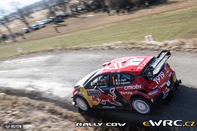 Sébastien Ogier - Julien Ingrassia
87º Rallye Automobile de Monte-Carlo 2019. Citroën C3 WRC (EG-177-ZW). Clasificado 1º.
Citroën Total WRT

Del 24 al 27 de Enero, Gap - Monaco.
Superficie: asfalto - nieve.

El Rallye constaba de 4 etapas con un total de 1366.43 km de los que 323.83 km divididos en 15 tramos eran cronometrados, (uno de ellos fue cancelado, SS3 Valdrôme - Sigottier 1 de 20,04 km).

Tomaron la salida 88 equipos, finalizaron 73.

© Rally Cow

Palabras clave: Citroen;WRC;Montecarlo;2019