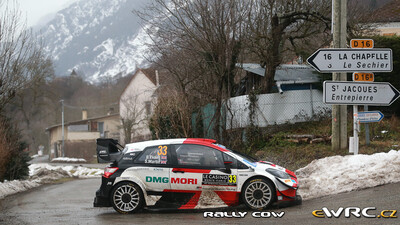 Elfyn Evans - Scott Martin
89º Rallye Automobile de Monte-Carlo 2021. Toyota Yaris WRC (SP 1013). Clasificado 2º.
Toyota Gazoo Racing WRT

Del 21 al 24 de Enero, Gap - Monaco.
Superficie: asfalto - nieve.

El Rallye constaba de 4 etapas con un total de 1392.88 km de los que 279.88 km divididos en 15 tramos eran cronometrados (uno de ellos fue cancelado, SS8 Montauban-sur-l'Ouvèze - Villebois-les-Pins 2 de 22.24 km).

Tomaron la salida 79 equipos, finalizaron 62.

© Rally Cow

Palabras clave: Toyota;Yaris;WRC;Montecarlo;2021