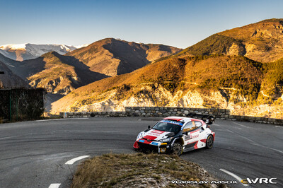 Kalle Rovanperä- Jonne Halttunen
91º Rallye Automobile de Monte-Carlo 2023. Toyota GR Yaris Rally1 Hybrid (A-6764). Clasificado 2º.
Toyota Gazoo Racing WRT

Del 19 al 22 de Enero, Monaco.
Superficie: asfalto - nieve.

El Rallye constaba de 4 etapas con un total de 1534.79 km de los que 325.02 km divididos en 18 tramos eran cronometrados.

Tomaron la salida 75 equipos, finalizaron 67.

© Vladislav Maschl

Palabras clave: Toyota;Yaris;Montecarlo;2023