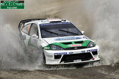 Toni Gardemeister - Jakke Honkanen
2º Corona Rally Mexico 2005. Ford Focus RS WRC '04 (EN02 UCT). Clasificado 6º.
BP Ford World Rally Team

Del 11 al 13 de Marzo, León.
Superficie: tierra.

El Rallye constaba de 3 etapas con un total de 928.74 km de los que 355.97 km divididos en 14 tramos eran cronometrados.

Tomaron la salida 38 equipos, finalizaron 28.

© Petr Lusk

Palabras clave: Ford;Focus;WRC;Mexico;2005
