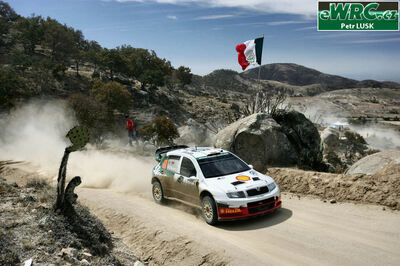 Armin Schwarz - Klaus Wicha
2º Corona Rally Mexico 2005. Skoda Fabia WRC (3S3 1946). Clasificado 9º.
Skoda Motorsport

Del 11 al 13 de Marzo, León.
Superficie: tierra.

El Rallye constaba de 3 etapas con un total de 928.74 km de los que 355.97 km divididos en 14 tramos eran cronometrados.

Tomaron la salida 38 equipos, finalizaron 28.

© Petr Lusk

Palabras clave: Skoda;Fabia;WRC;Mexico;2005