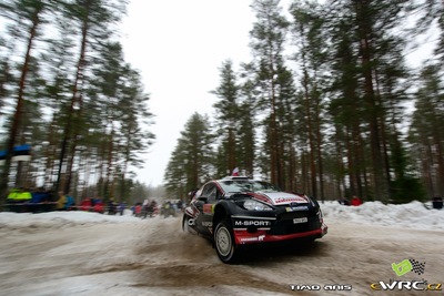 Ott Tänak - Raigo Mõlder
62º Rally Sweden 2014. Ford Fiesta RS WRC (PX12 BVS). Clasificado 5º.
M-Sport World Rally Team

Del 5 al 8 de Febrero, Karlstad.
Superficie: nieve - hielo.

El Rallye constaba de 3 etapas con un total de 1572.01 km de los que 323.54 km divididos en 24 tramos eran cronometrados (uno de ellos fue cancelado SS21 Hara 2 de 11,32 km).

Tomaron la salida 39 equipos, finalizaron 30.

© Timo Anis

Palabras clave: Ford;Fiesta;WRC;Suecia;2014