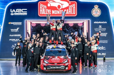 Oliver Solberg - Elliott Edmondson
94º Rallye Automobile de Monte-Carlo 2026. Toyota GR Yaris Rally1 (A-7540). Clasificado 1º.
Toyota Gazoo Racing WRT

Del 22 al 25 de Enero, Gap - Monaco.
Superficie: asfalto - nieve.

El Rally constaba de 4 etapas con un total de 1553.22 km de los que 339.15 km divididos en 17 tramos eran cronometrados.

Tomaron la salida 65 equipos, finaluizaron 48.

© Honza Fronek

Palabras clave: Toyota;Yaris;Rally1;Montecarlo;2026;Personajes