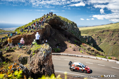 Sami Pajari - Marko Salminen
50º Rally Islas Canarias - Rally of Spain 2026. Toyota GR Yaris Rally1 (A-7647). Clasificado 3º.
Toyota Gazoo Racing WRT

Del 23 al 26 de Abril, Cavle
Superficie: asfalto

El Rallye constaba de 3 etapas con un total de 1309.16 km de los que 301.30 km divididos en 18 tramos eran cronometrados (uno de ellos fue cancelado SS3 Tejeda - San Mateo 1 de 18,62 km.
La cancelación se debió a que vehículos de espectadores estaban estacionados ilegalmente dentro de un área protegida cerca del escenario).
Se encontraron más de 100 vehículos en la zona.

Tomaron la salida 58 equipos, finalizaron 51.

© Ladislav Holecek

Palabras clave: Toyota;Yaris;Rally1;Canarias;España;Spain;2026