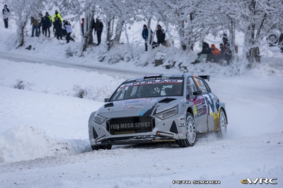 Arthur Pelamourgues - Bastien Pouget
94º Rallye Automobile de Monte-Carlo 2026. Hyundai i20 N Rally2 (2-GTW-223). Clasificado 9º.

Del 22 al 25 de Enero, Gap - Monaco.
Superficie: asfalto - nieve.

El Rally constaba de 4 etapas con un total de 1553.22 km de los que 339.15 km divididos en 17 tramos eran cronometrados.

Tomaron la salida 65 equipos, finaluizaron 48.

© Petr Sagner

Palabras clave: Hyundai;Rally2;Montecarlo;2026