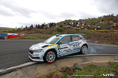 Jan Solans - Rodrigo Sanjuan
50º Rally Islas Canarias - Rally of Spain 2026. Skoda Fabia RS Rally2 (S 4874 BCM). Clasificado 16º.
PH.Ph

Del 23 al 26 de Abril, Cavle
Superficie: asfalto

El Rallye constaba de 3 etapas con un total de 1309.16 km de los que 301.30 km divididos en 18 tramos eran cronometrados (uno de ellos fue cancelado SS3 Tejeda - San Mateo 1 de 18,62 km.
La cancelación se debió a que vehículos de espectadores estaban estacionados ilegalmente dentro de un área protegida cerca del escenario).
Se encontraron más de 100 vehículos en la zona.

Tomaron la salida 58 equipos, finalizaron 51.

© Martín Graña

Palabras clave: Skoda;Fabia;Rally2;Canarias;España;Spain;2026