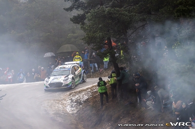 Josh McErlean - Eoin Treacy
94º Rallye Automobile de Monte-Carlo 2026. Ford Puma Rally1 (YX22 FCE). Abandonó por daños de accidente en SS17 La Bollène-Vésubie / Moulinet 2 (Powerstage) de 23,45 km.
M-Sport Ford WRT

Del 22 al 25 de Enero, Gap - Monaco.
Superficie: asfalto - nieve.

El Rally constaba de 4 etapas con un total de 1553.22 km de los que 339.15 km divididos en 17 tramos eran cronometrados.

Tomaron la salida 65 equipos, finaluizaron 48.

© Vladislav Maschl

Palabras clave: Ford;Puma;Rally1;Montecarlo;2026