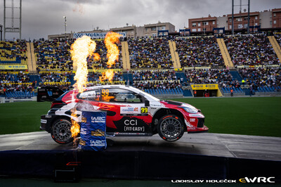 Oliver Solberg - Elliott Edmondson
50º Rally Islas Canarias - Rally of Spain 2026. Toyota GR Yaris Rally1 (A-7645). Abandonó por accidente en SS17 Ingenio - Valsequillo 2 de 25,93 km.
Toyota Gazoo Racing WRT

Del 23 al 26 de Abril, Cavle
Superficie: asfalto

El Rallye constaba de 3 etapas con un total de 1309.16 km de los que 301.30 km divididos en 18 tramos eran cronometrados (uno de ellos fue cancelado SS3 Tejeda - San Mateo 1 de 18,62 km.
La cancelación se debió a que vehículos de espectadores estaban estacionados ilegalmente dentro de un área protegida cerca del escenario).
Se encontraron más de 100 vehículos en la zona.

Tomaron la salida 58 equipos, finalizaron 51.

© Ladislav Holecek

Palabras clave: Toyota;Yaris;Rally1;Canarias;España;Spain;2026