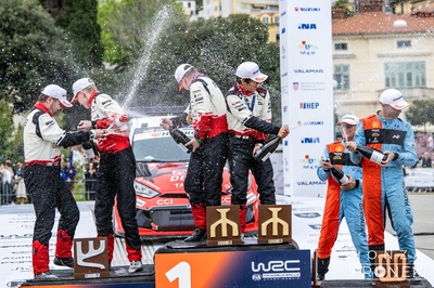 Croatia Rally 2026
PODIUM
1º
18# Takamoto Katsuta - Aaron Johnston, Toyota GR Yaris Rally1 (A-7651).
Toyota Gazoo Racing WRT

2º
5# Sami Pajari - Marko Salminen, Toyota GR Yaris Rally1 (A-7657).
Toyota Gazoo Racing WRT

3º
20# Hayden Paddon - John Kennard, Hyundai i20 N Rally1 (ALZ WR 926).
Hyundai Shell Mobis WRT

Del 9 al 12 de Abril, Cavle
Superficie: asfalto

El Rallye constaba de 3 etapas con un total de 1134 km de los que 300.28 km divididos en 20 tramos eran cronometrados.

Tomaron la salida 51 equipos, finalizaron 44.

© Honza Fronek
Palabras clave: Croacia;2026;Podium;Personajes