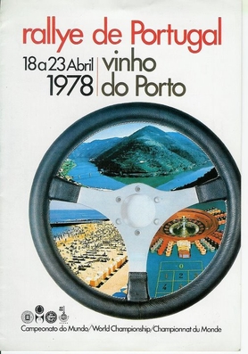 12º Rallye de Portugal Vinho do Porto
Prueba 5 de la FIA Cup for Rally Drivers 1978 
Prueba 4 de la FIA World Rally Championship 1978 
Salida: 19 Abril 1978 en Estoril
Finish: 23 Abril 1978 en Estoril
El Rally tenia un total de 2504 km de los que 627 km divididos en 46 tramos, eran especiales.
Superficie: asfalto y grava.
Tomaron la salida 112 participantes, finalizaron 20.
Palabras clave: Portugal;1978