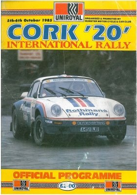 Portada del Programa Oficial
60. Uniroyal Cork 20 International Rally 1985.
Gentileza de Ivan Andion Ferrero@
Palabras clave: Cork_Rally;1985