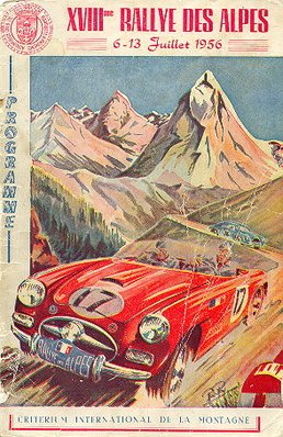 18º Rallye International des Alpes 1956
De 6 al 13 de Julio, Marseille - Zagreb - Marseille.
Superficie: asfalto.

Tomaron la salida 80 equipos, finalizaron 34.
Palabras clave: Alpes;1956