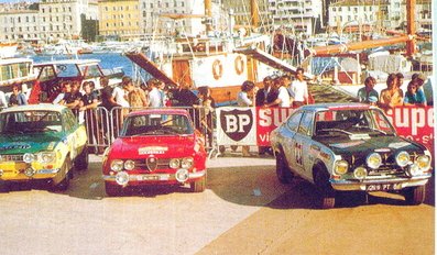 Parque Cerrado del 32º Rally Coupe del Alpes 1971
De izquierda a derecha, el Ford Escort MKI de Jean François Piot - Jim Porter, clsificado 3º el Alfa Romeo GTA de Jean Louis Barailler - Jean Philippe Faye, y el Opel Kadett 19, de Jean Ragnotti - Pierre Thimonier
Palabras clave: Alpes;1971;Parque_Cerrado