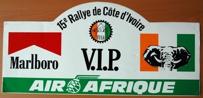 15º Rallye Côte d'Ivoire 1983
Del 25 al 30 de Octubre, Abidjan.
Superficie: tierra.

El Rally tenia un total de 4,498.00 Km.

Tomaron la salida 50 equipos, finalizaron 8.
Palabras clave: Placas;Costa_Marfil;1983