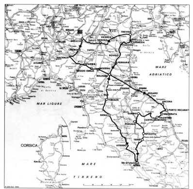 Trazado Mille Miglia del 1934 al 1936

