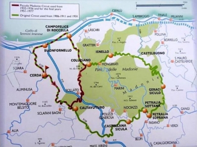 Trazado del Targa Florio
Tanto el Grande como el Piccolo del circuito de la Madonie
