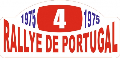 9º Rallye de Portugal - Vinho do Porto 1975
Placa numero 4 de Markku Alén - Ilkka Kivimaki, Fiat 124 Abarth Rally. Clasificado 1º.

1ª victoria de Markku Alén en el Mundial de Rallyes.

Del 18 al 21 de Julio, Estoril, Cascais, Lisboa, Portugal.
Superficie: asfalto - tierra.

El Rally tenia un total de 2006.50 Km de los que 514.80 Km divididos en 34 tramos eran especiales.

Tomaron la salida 73 equipos, finalizaron 22.
Palabras clave: Markku_Alen;Fiat;Abarth;Portugal;1975;