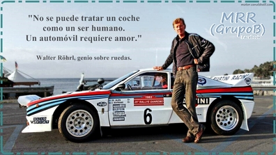 Walter Röhrl, genius on wheels.
"You can't treat a car like a human being.
A car requires love."
Palabras clave: Lancia;Rally;Grupo_B;Walter_Röhrl;Personajes