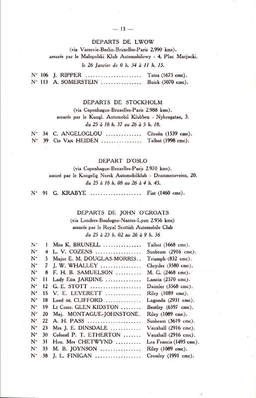9º Rallye Automobile de Monte-Carlo 1930
Lista de participantes

Del 26 al 29 de Enero.
Superficie: asfalto - nieve.

Se inscribieron 142 equipos, tomaron la salida 115, finalizaron 88.
Palabras clave: Montecarlo;1930