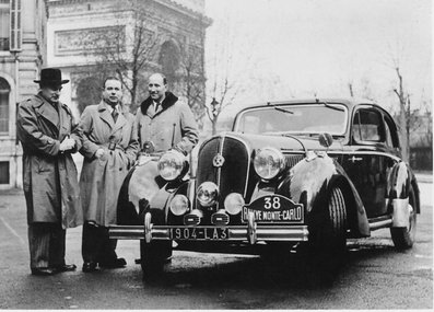 Maurice Worms - Edmond Mouche
19º Rallye Automobile de Monte-Carlo 1949. Hotchkiss 686 GS Rivier (1904-LA3). Clasificado 2º.

Del 24 al 30 de Enero, Monte-Carlo.

Superficie: asfalto - nieve.

Tomaron la salida 203 equipos, finalizaron 166.@
Palabras clave: Hotchkiss;Montecarlo;1949;Personajes