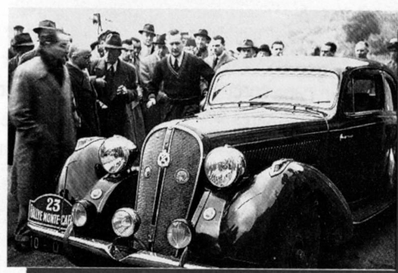 Marcel Becquart - Henri Secret
20º Rallye Automobile de Monte-Carlo 1950. Hotchkiss 686 3L (10-QR4). Clasificado 1º.

Del 22 al 27 de Enero.
Superficie: asfalto - nieve.

Tomaron la salida 293 equipos, finalizaron 135.@
Palabras clave: Hotchkiss;Montecarlo;1950;Personajes
