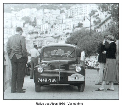 Michel Vial - J Vial
13º Rally Coupe des Alpes 1950, Renault 4 CV, Clasificado 16º@
Palabras clave: Renault;Alpes;1950