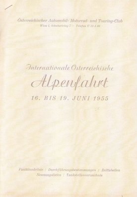 26º Internationale Österreichische Alpenfahrt
16 - 19 Junio
Palabras clave: 1955;Alemania;Programas